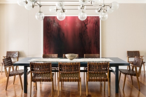 2015 colour trends Marsala art work in dining room