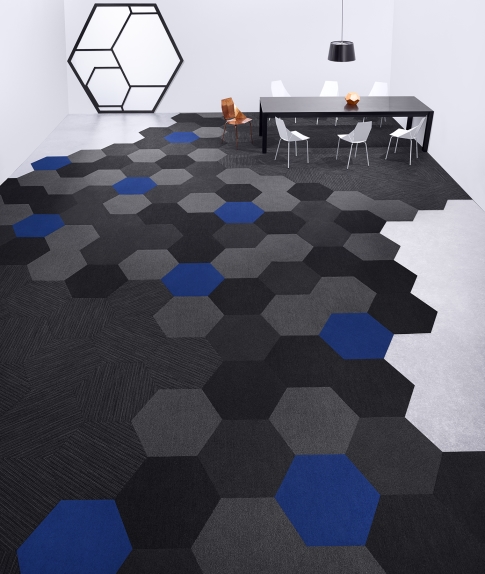 Hexagon carpet tiles