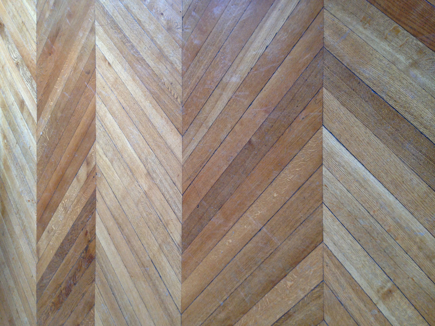 The Louvre two-tone herringbone hardwood floors